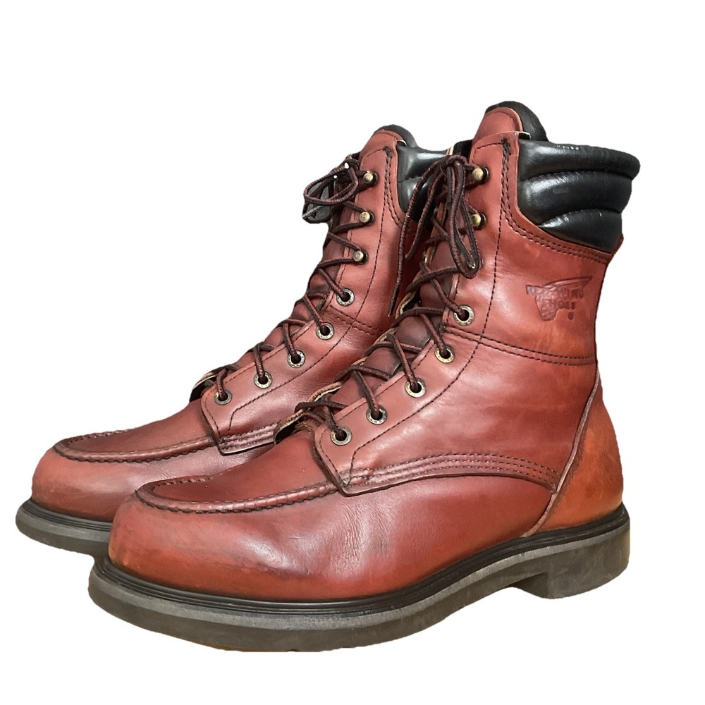 Red Wing Shoes 402 Supersole 8-Inch Mens 8.5 D Brown Black Leather Soft Toe Boot